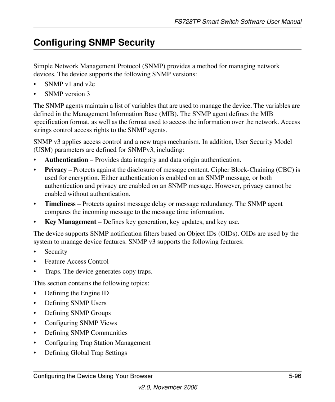 NETGEAR FS728TP manual Configuring Snmp Security 