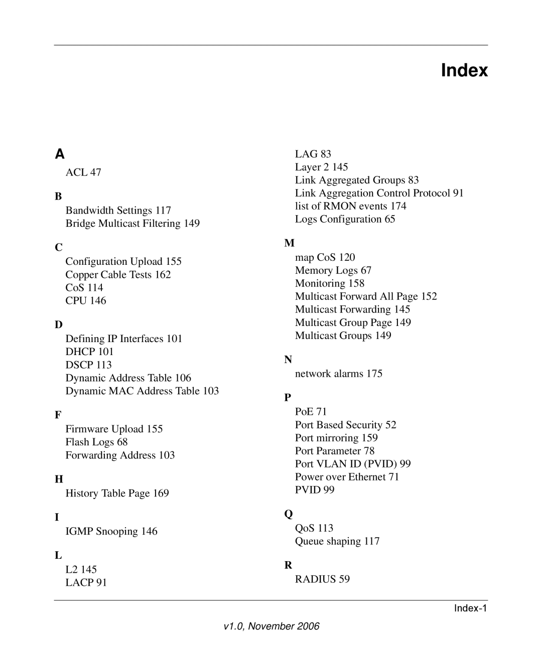 NETGEAR FS728TP manual Index 