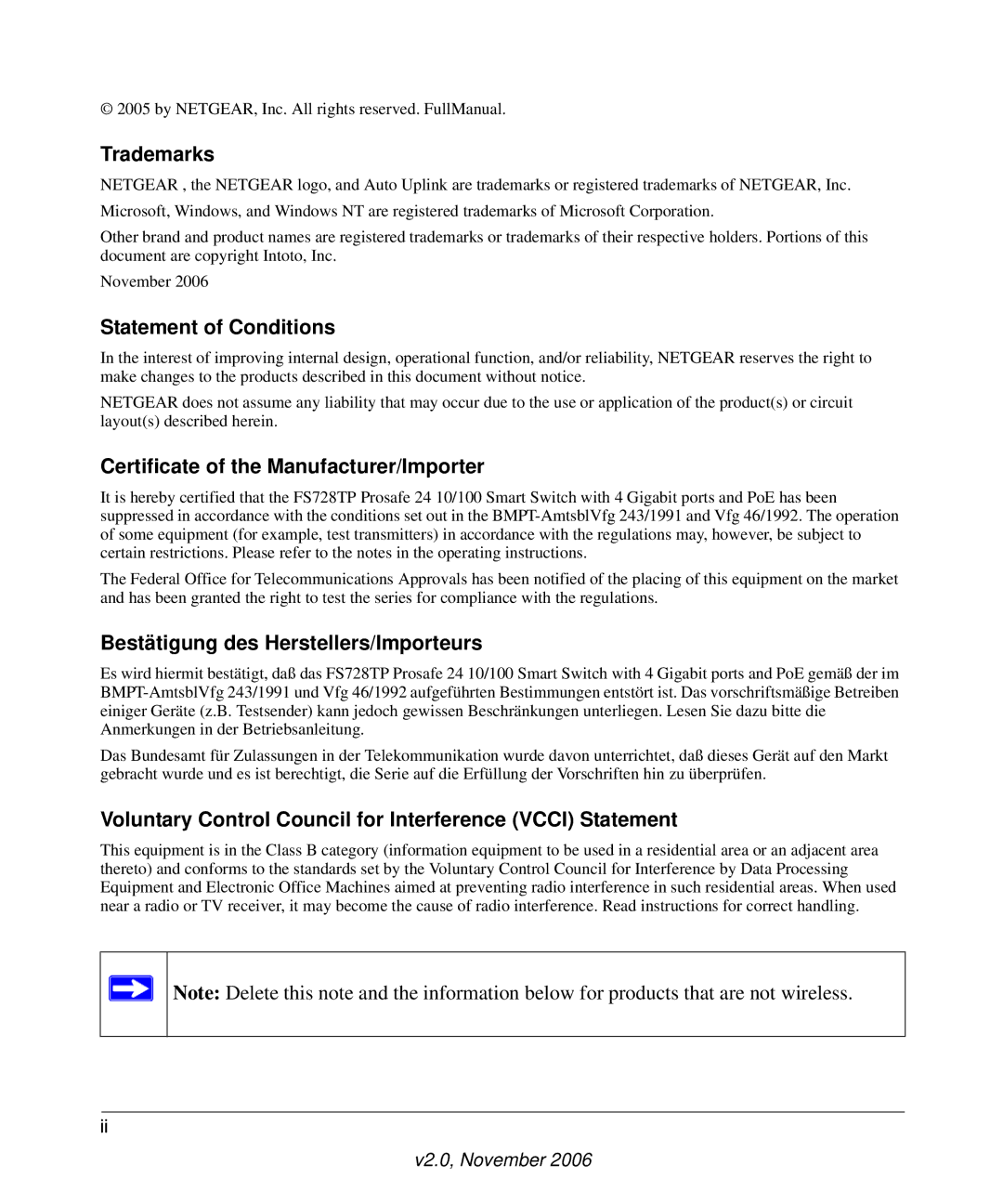 NETGEAR FS728TP manual Trademarks 