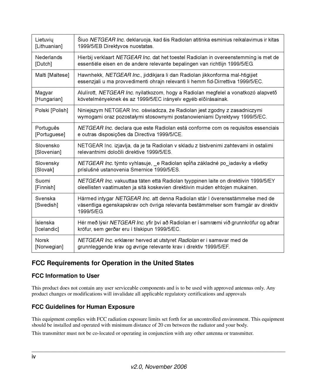 NETGEAR FS728TP manual FCC Requirements for Operation in the United States 