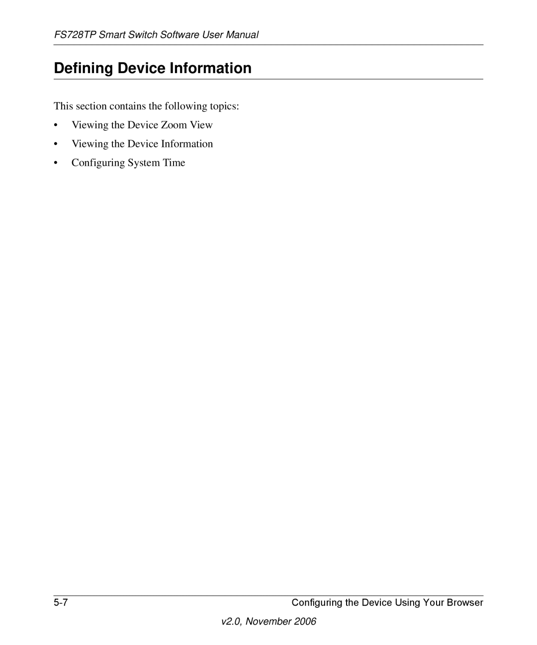 NETGEAR FS728TP manual Defining Device Information 