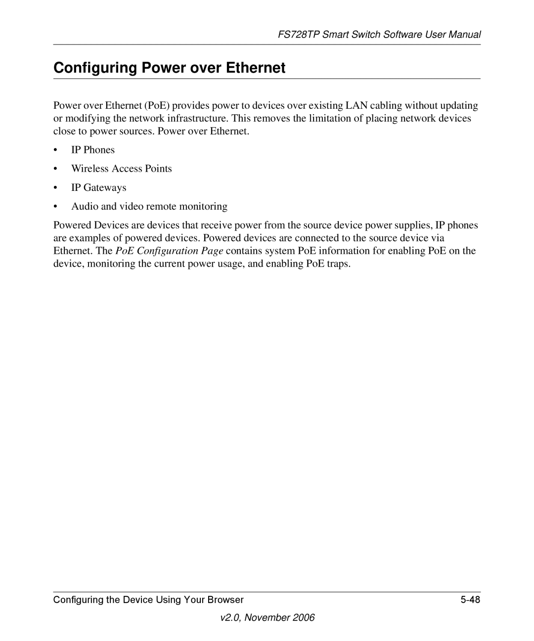 NETGEAR FS728TP manual Configuring Power over Ethernet 