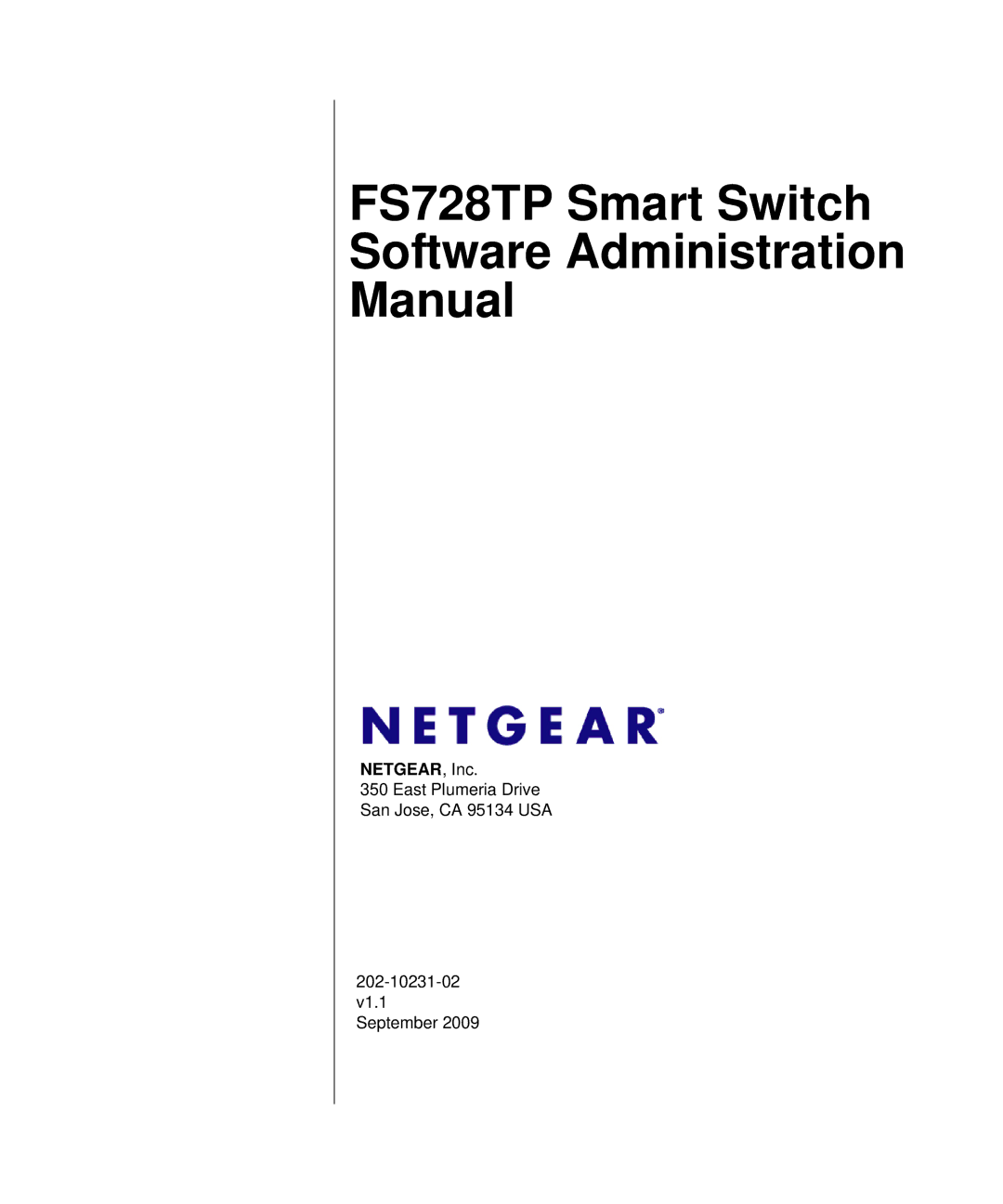 NETGEAR manual FS728TP Smart Switch Software Administration Manual 