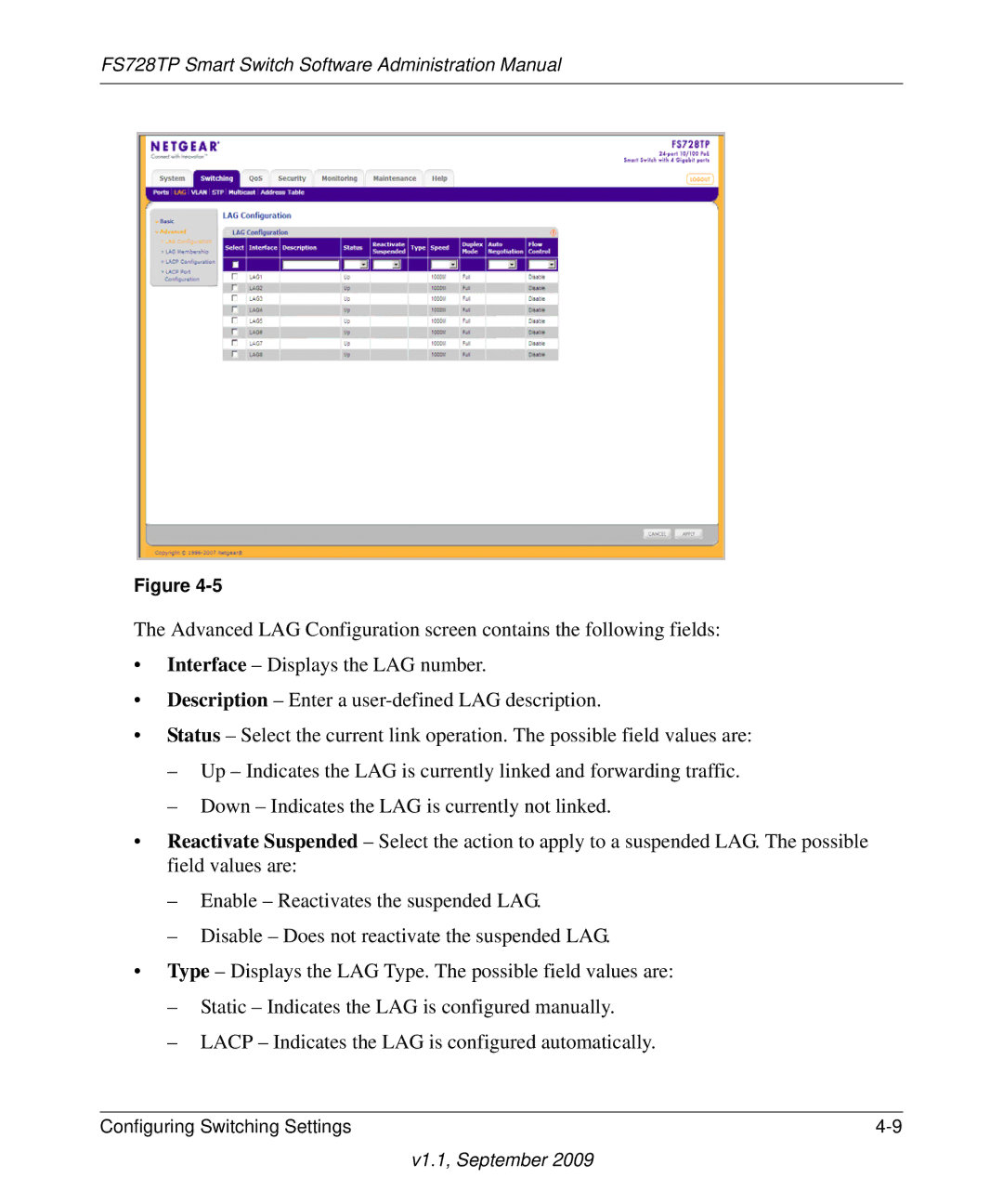 NETGEAR manual FS728TP Smart Switch Software Administration Manual 