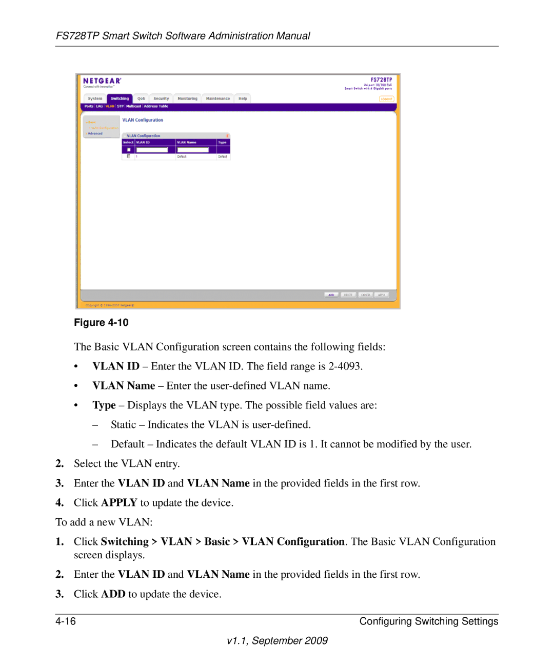 NETGEAR manual FS728TP Smart Switch Software Administration Manual 