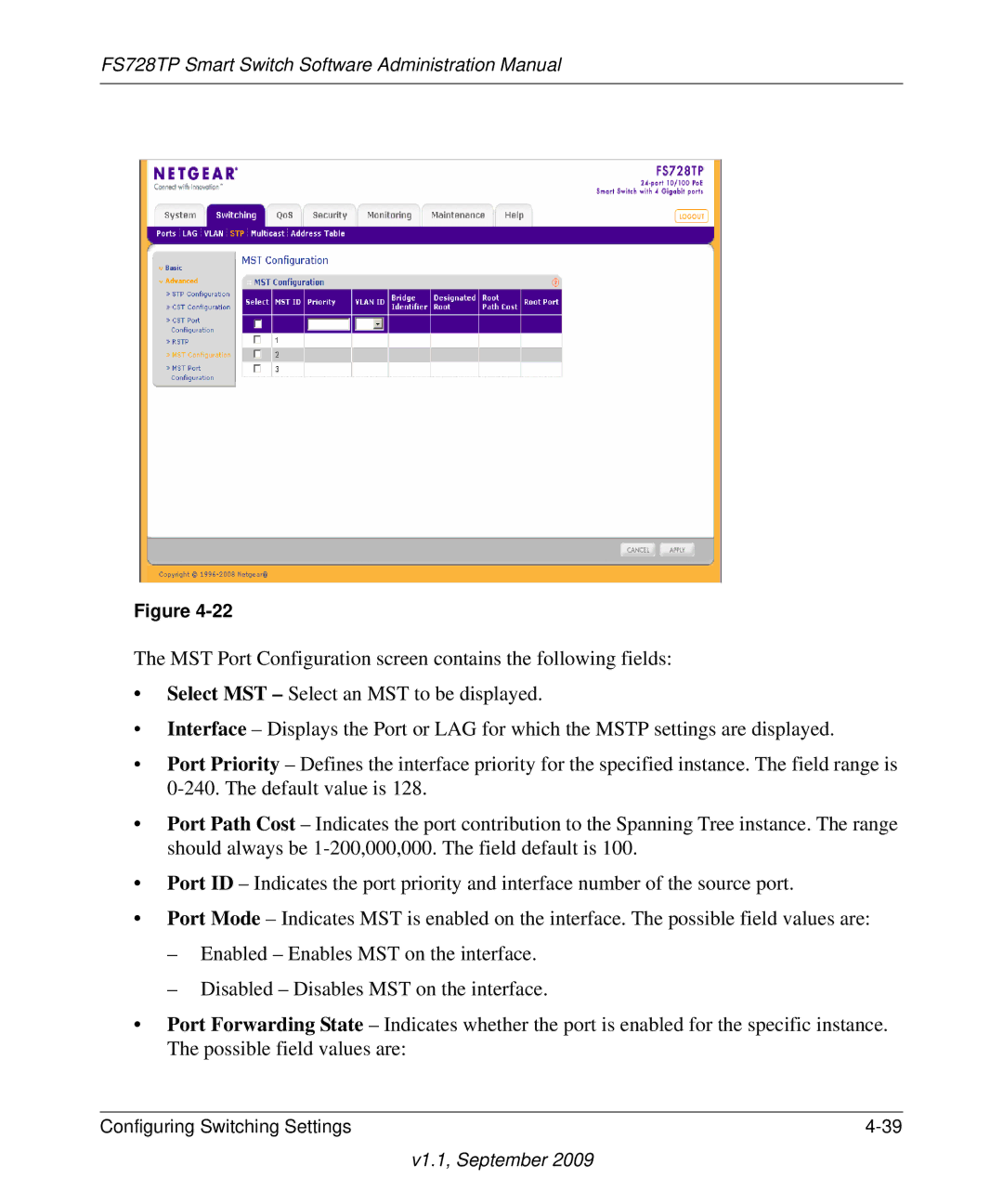 NETGEAR manual FS728TP Smart Switch Software Administration Manual 