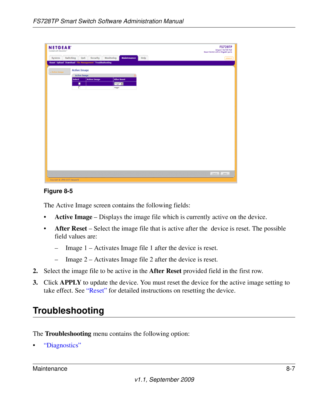 NETGEAR FS728TP manual Troubleshooting 