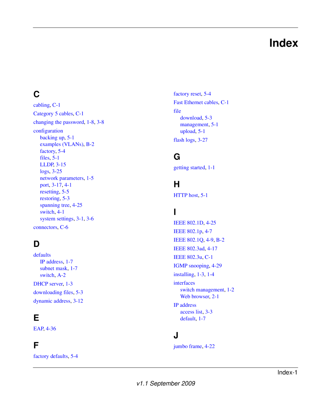 NETGEAR FS728TP manual Index 