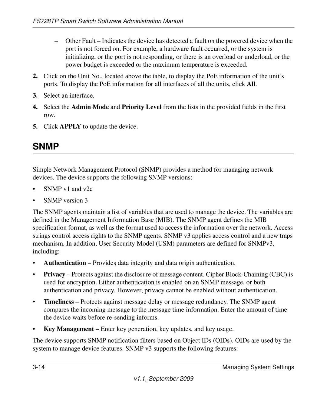 NETGEAR FS728TP manual Snmp 