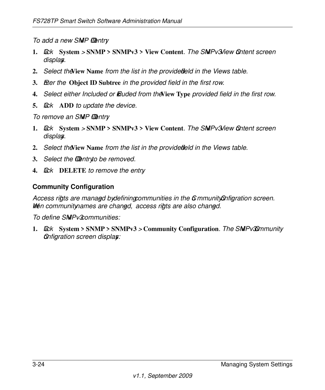 NETGEAR FS728TP manual To add a new Snmp OID entry 