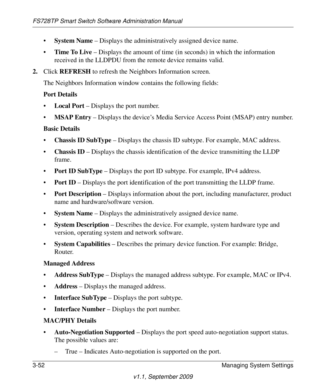 NETGEAR FS728TP manual Port Details, Basic Details 