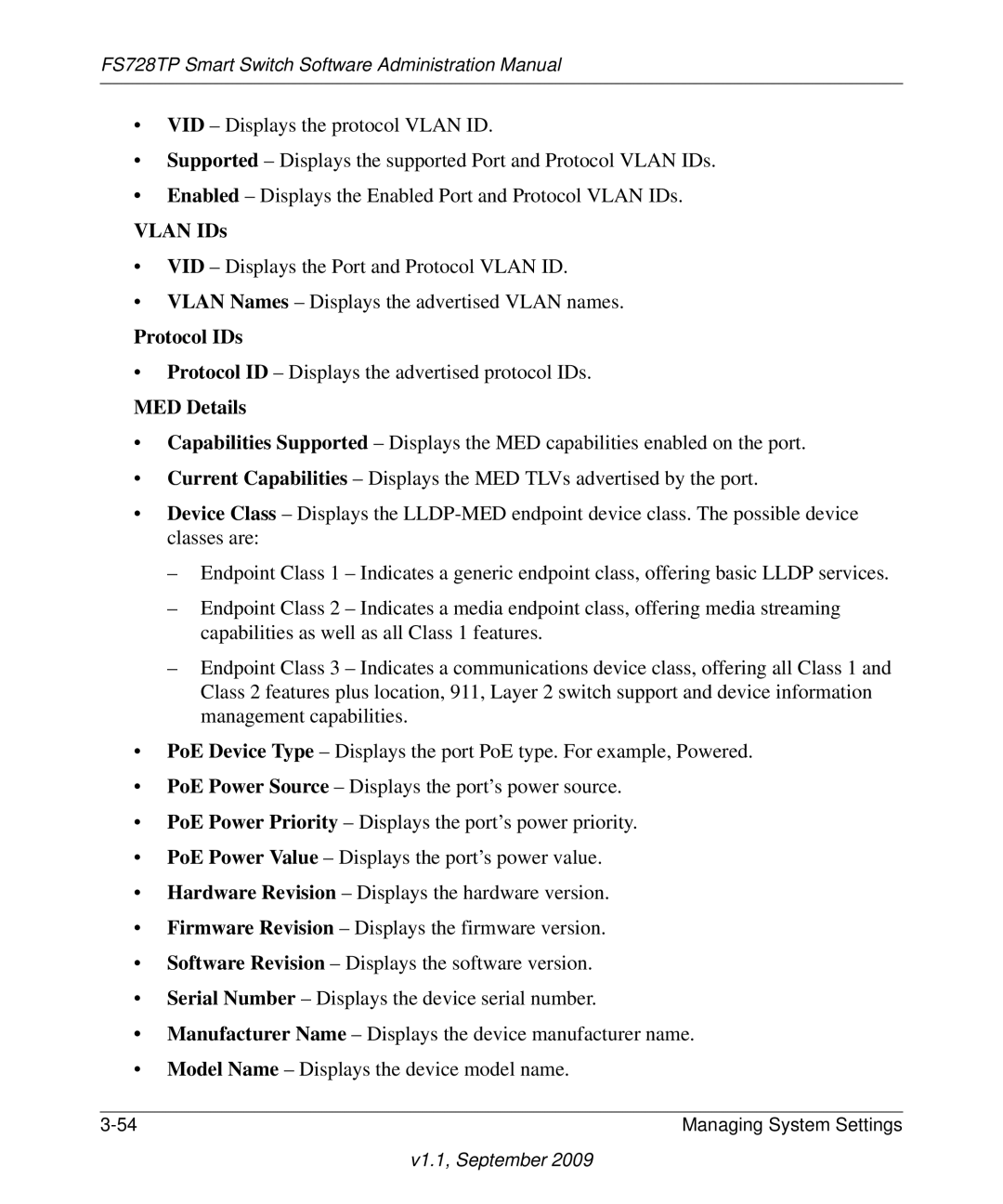 NETGEAR FS728TP manual Vlan IDs, Protocol IDs 