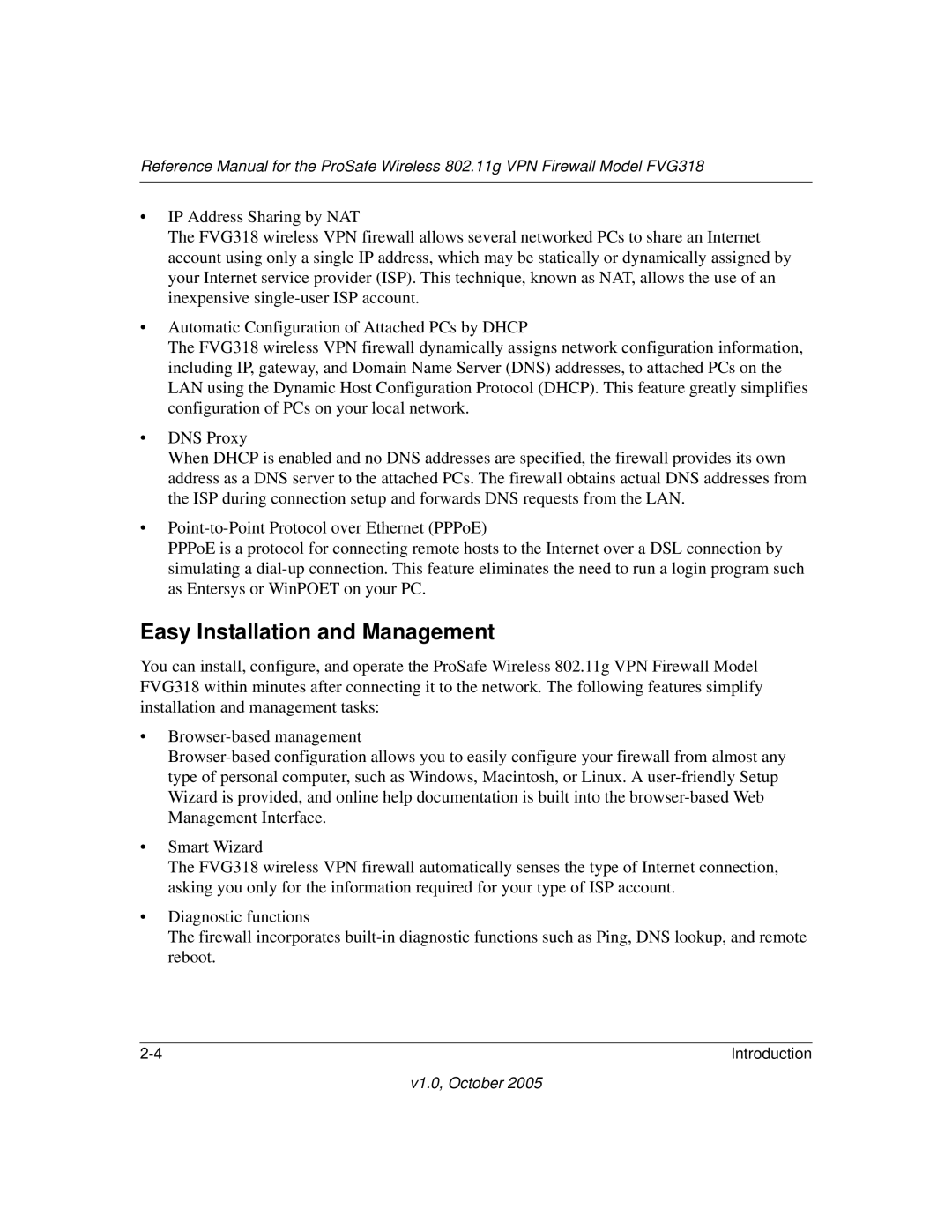 NETGEAR FVG318 manual Easy Installation and Management 