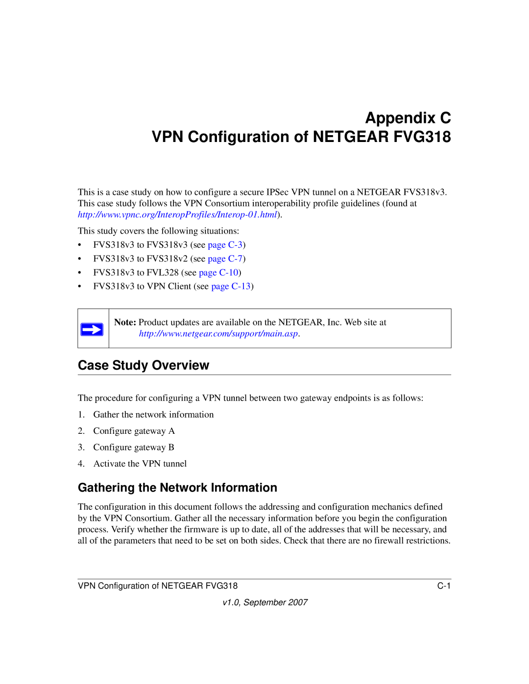 NETGEAR FVG318NA Appendix C VPN Configuration of Netgear FVG318, Case Study Overview, Gathering the Network Information 