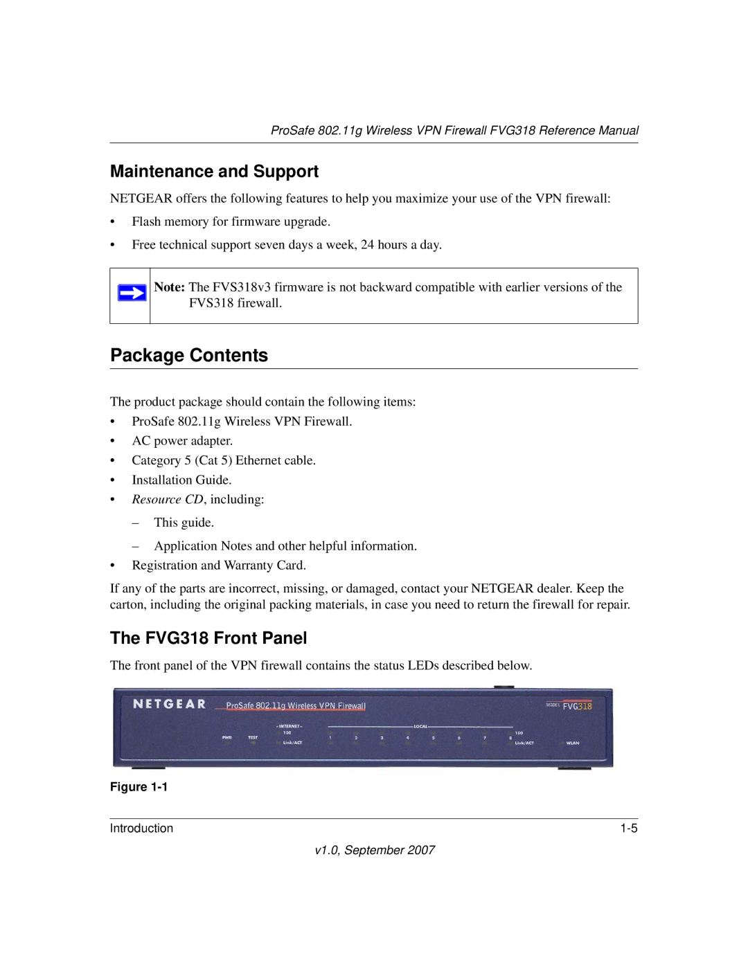 NETGEAR FVG318NA manual Package Contents 