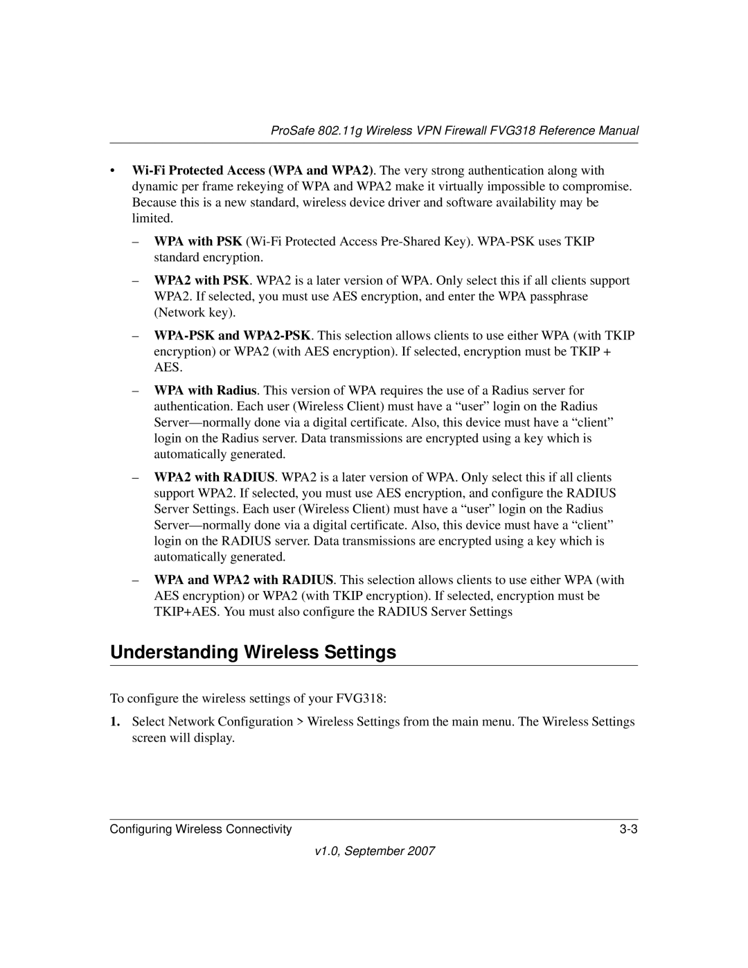 NETGEAR FVG318NA manual Understanding Wireless Settings 