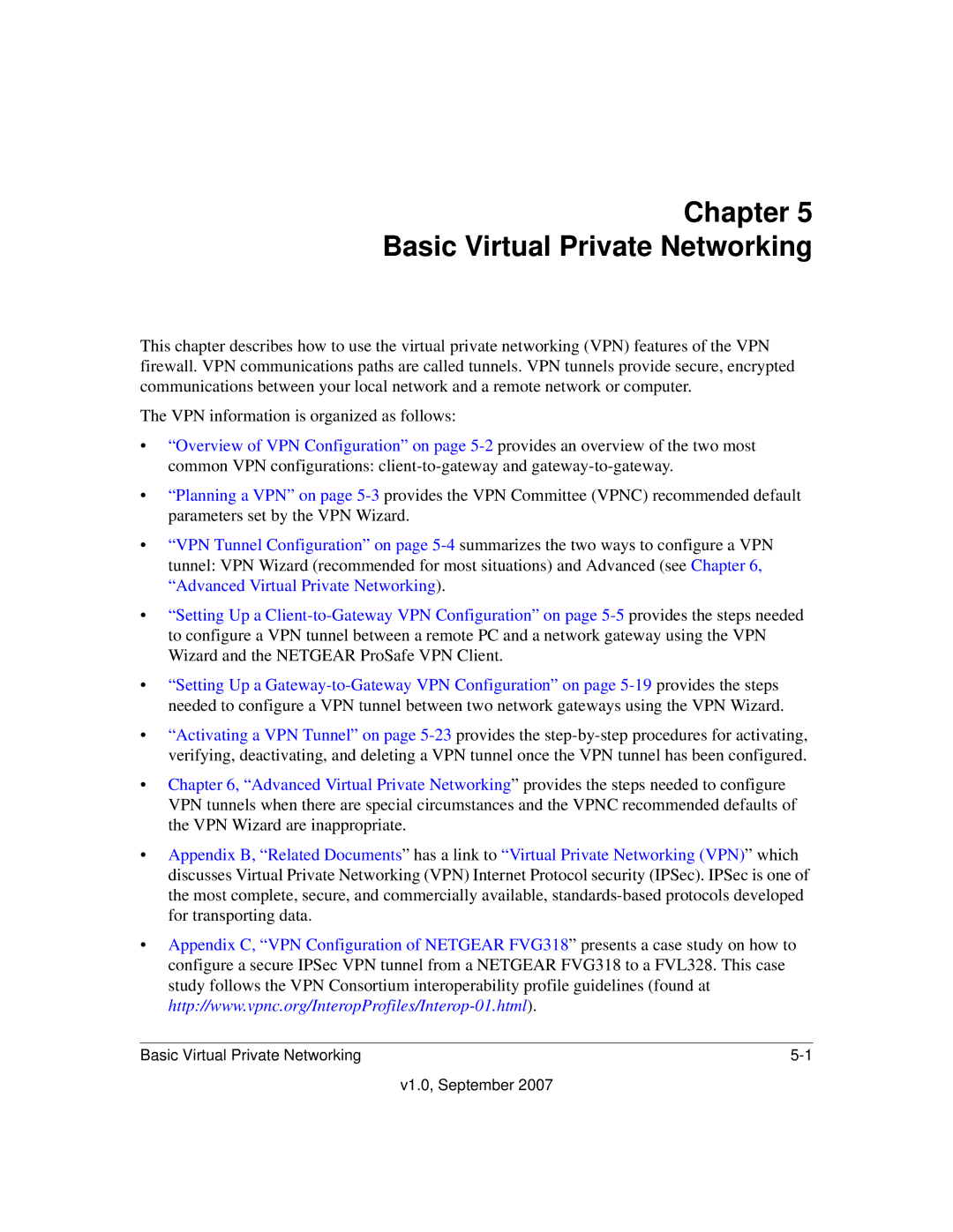 NETGEAR FVG318NA manual Chapter Basic Virtual Private Networking 