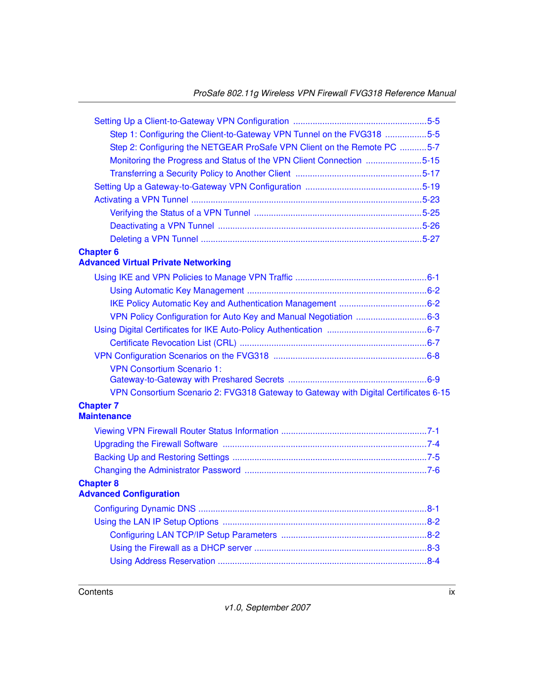 NETGEAR FVG318NA manual Chapter Advanced Virtual Private Networking 