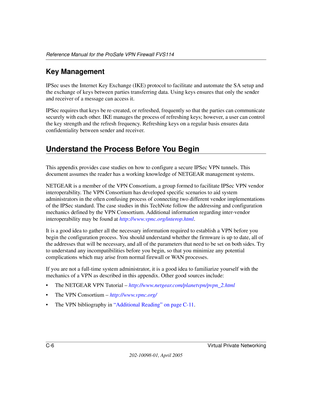 NETGEAR fvs114 manual Understand the Process Before You Begin, Key Management 