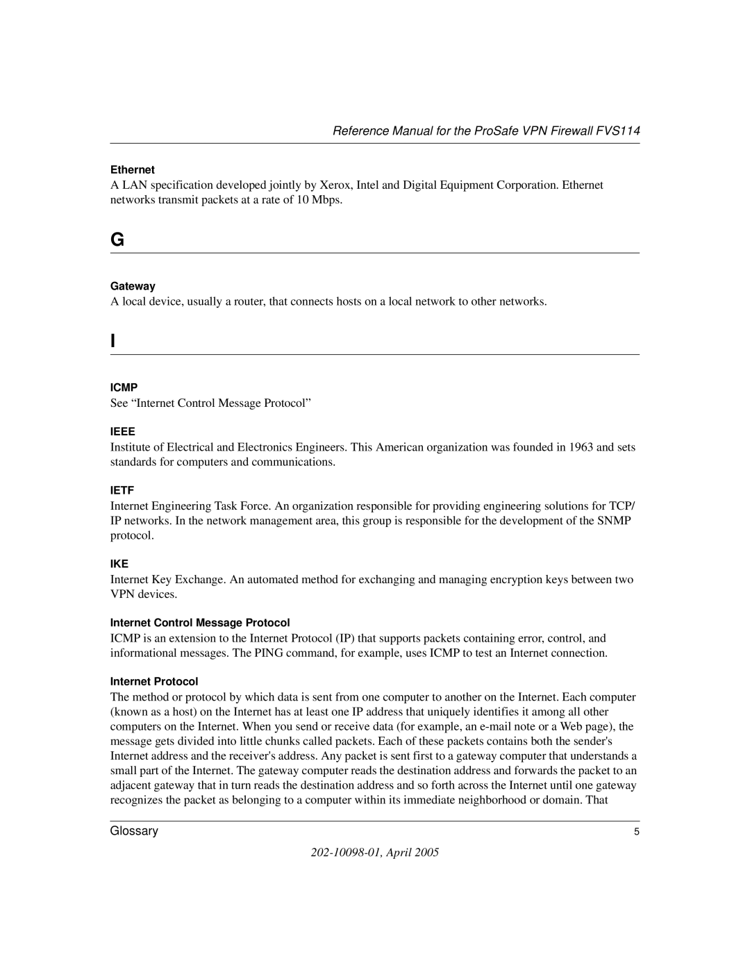 NETGEAR fvs114 manual See Internet Control Message Protocol 