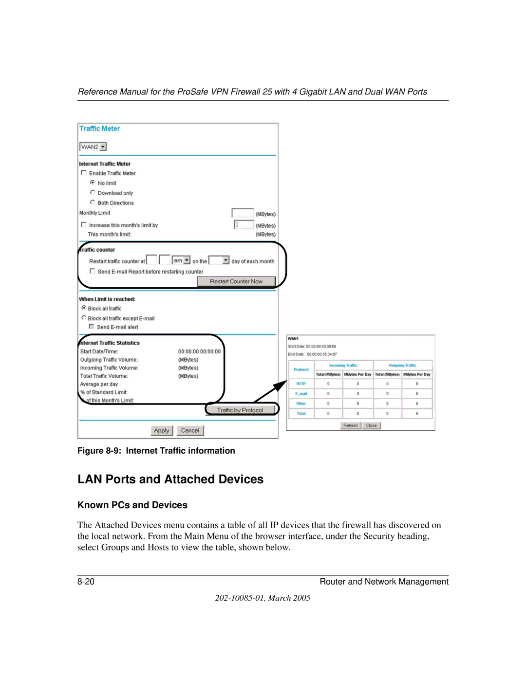 NETGEAR FVS124G manual LAN Ports and Attached Devices, Known PCs and Devices 