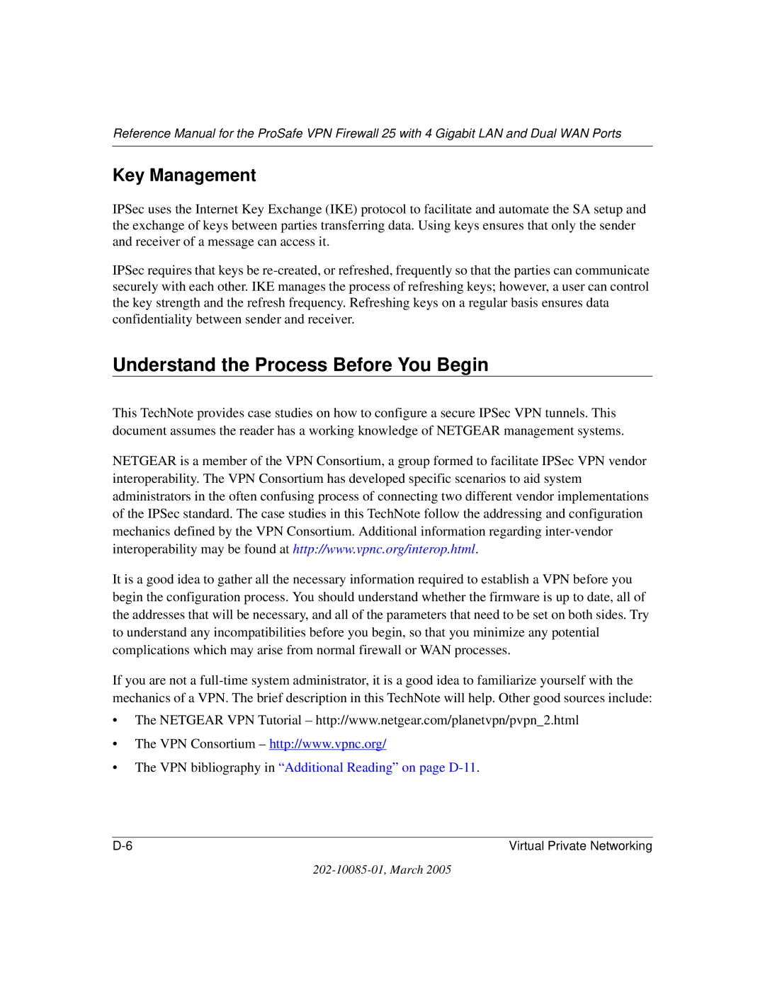 NETGEAR FVS124G manual Understand the Process Before You Begin, Key Management 