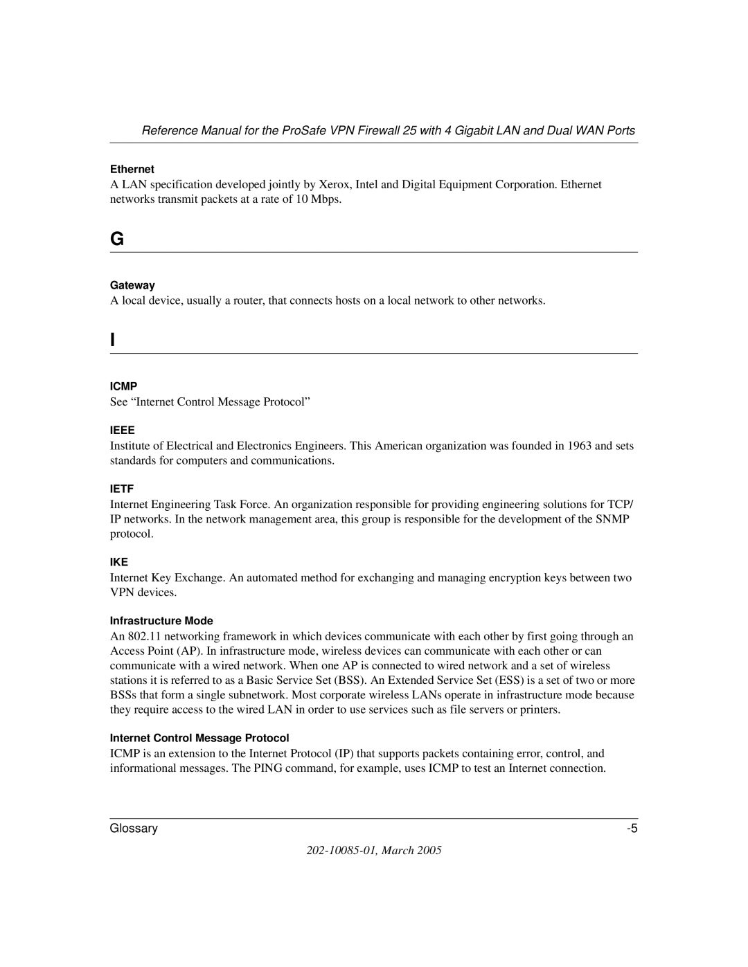 NETGEAR FVS124G manual See Internet Control Message Protocol 