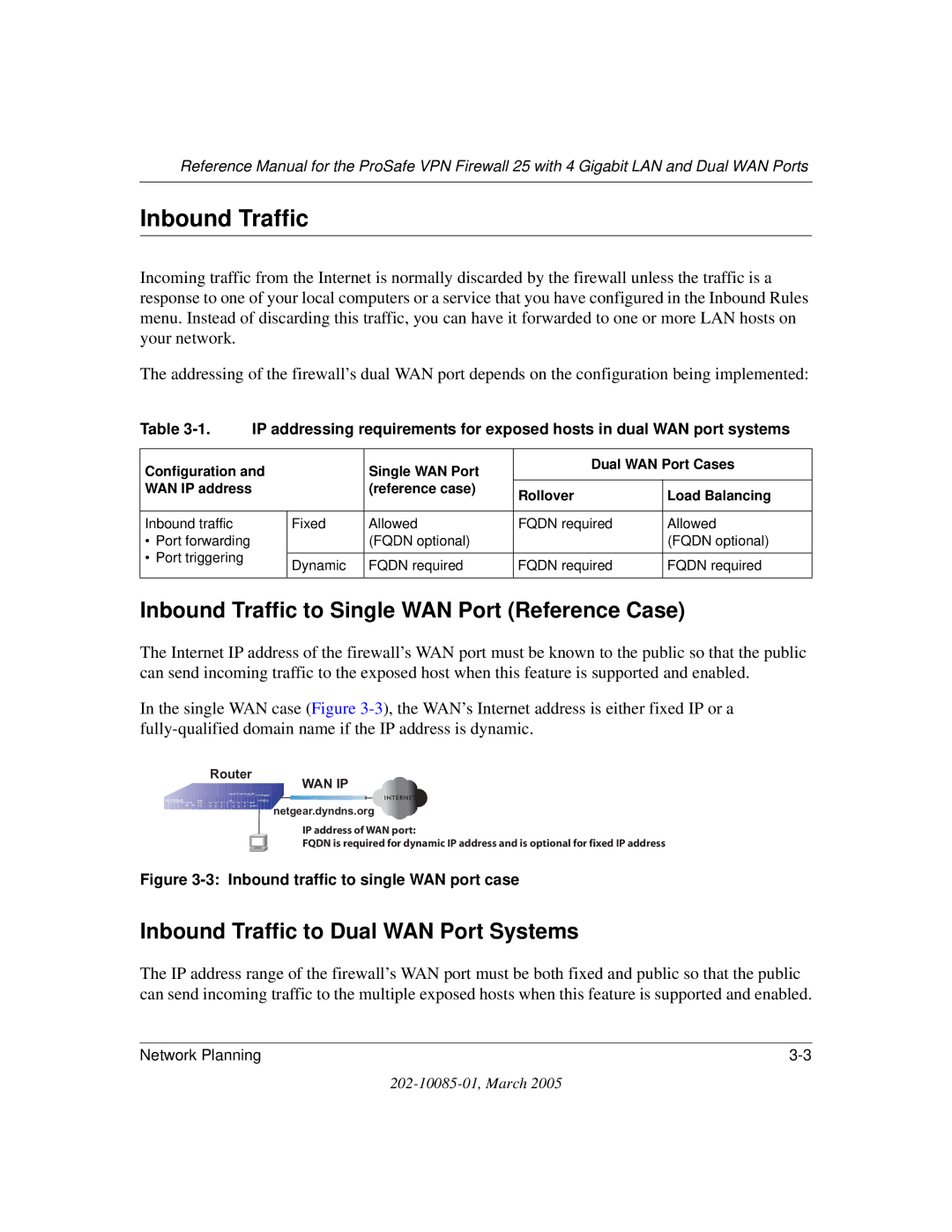 NETGEAR FVS124G manual Inbound Traffic, That the public and enabled 