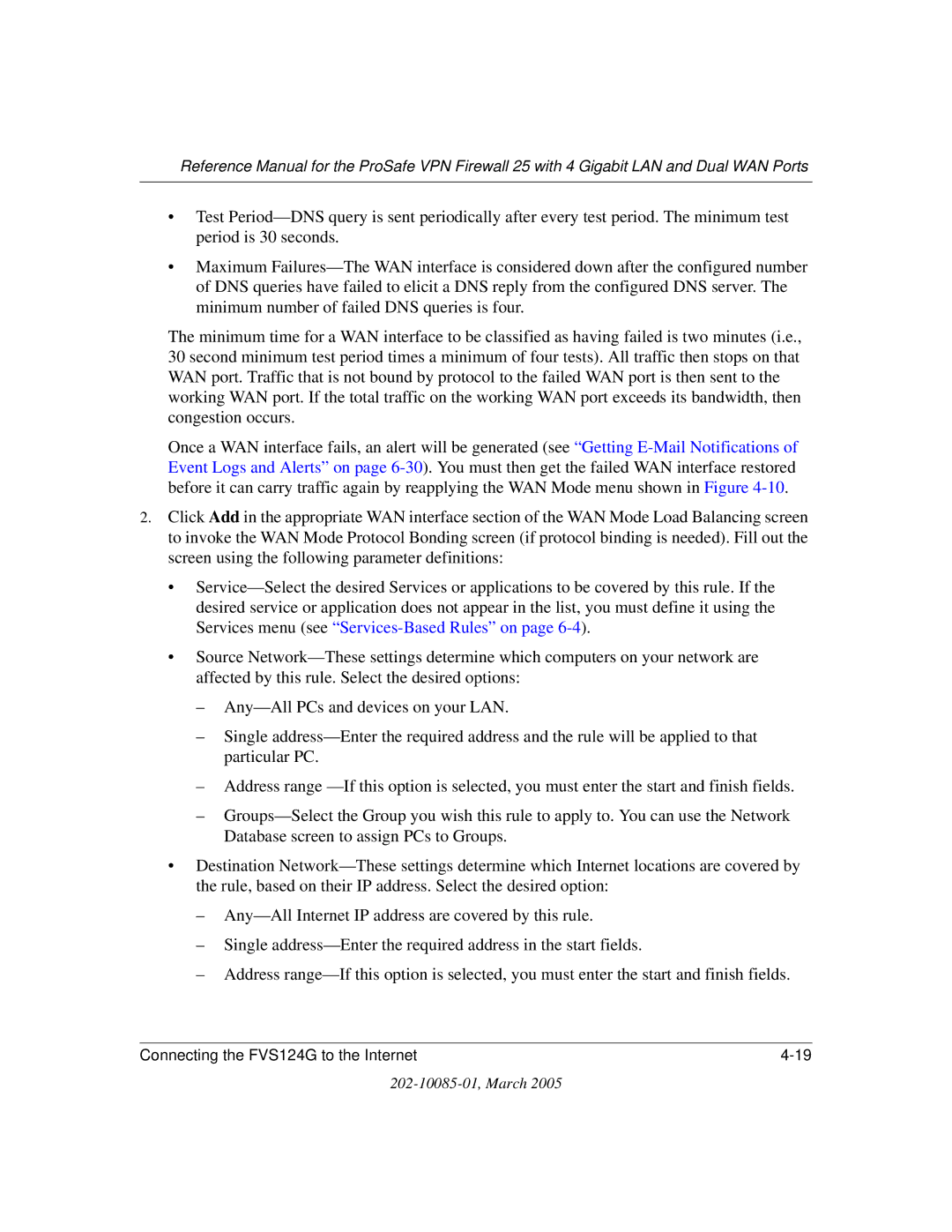 NETGEAR manual Connecting the FVS124G to the Internet 