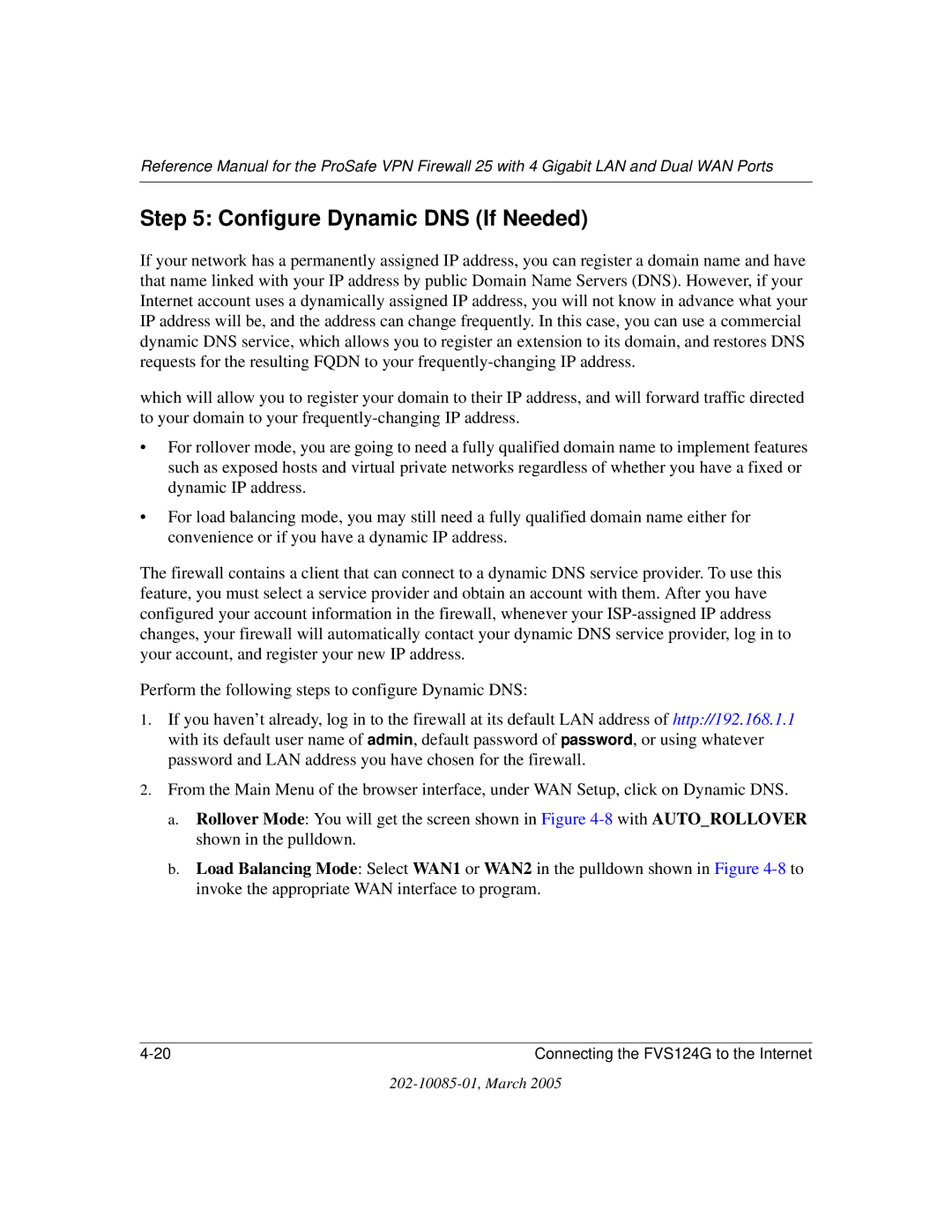 NETGEAR FVS124G manual Configure Dynamic DNS If Needed 