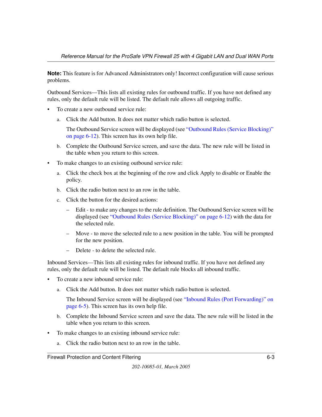 NETGEAR FVS124G manual Firewall Protection and Content Filtering 