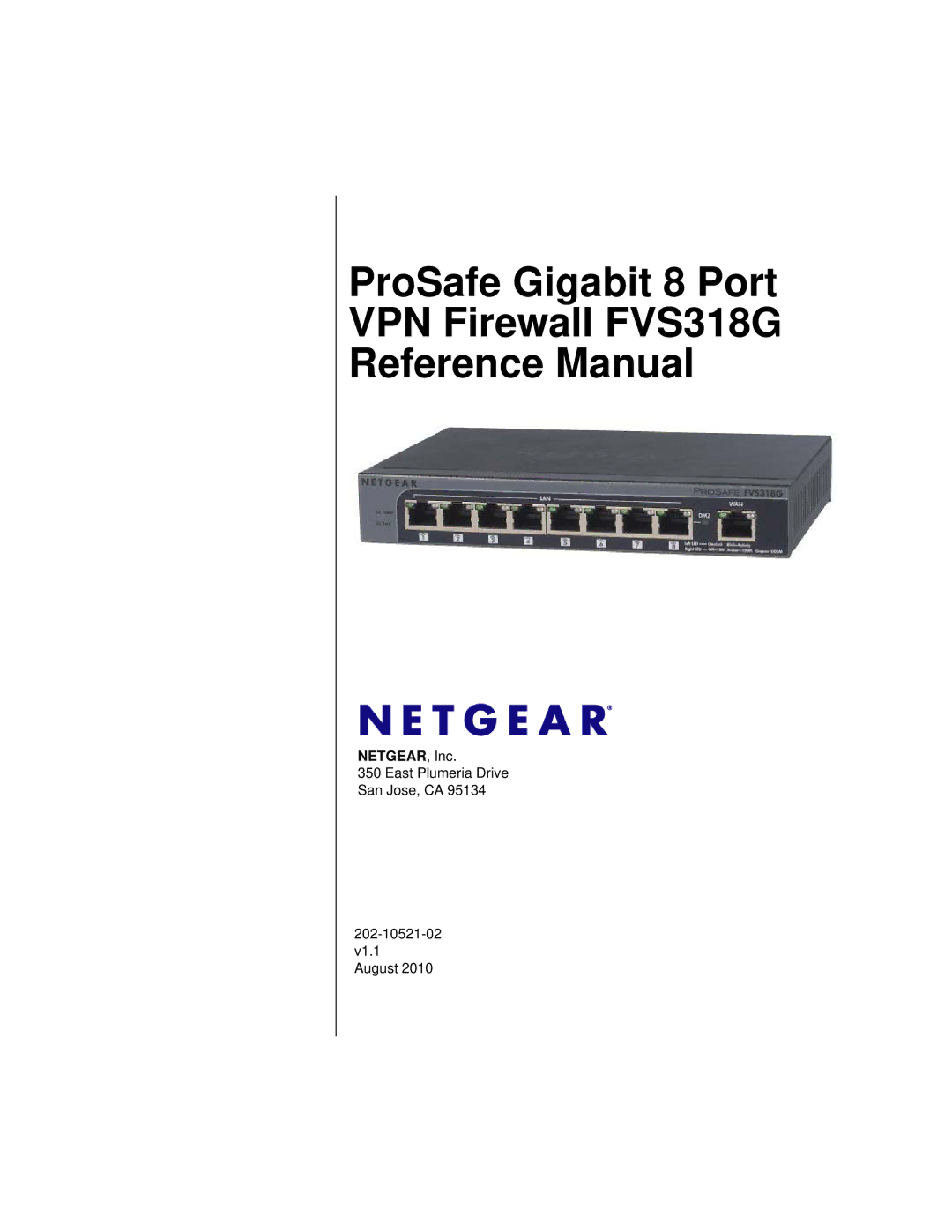 NETGEAR FVS318G manual NETGEAR, Inc 