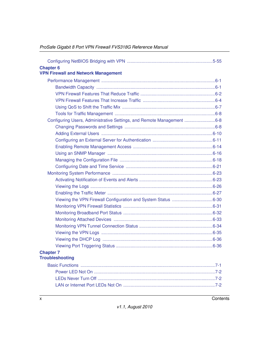 NETGEAR FVS318G manual Chapter VPN Firewall and Network Management 