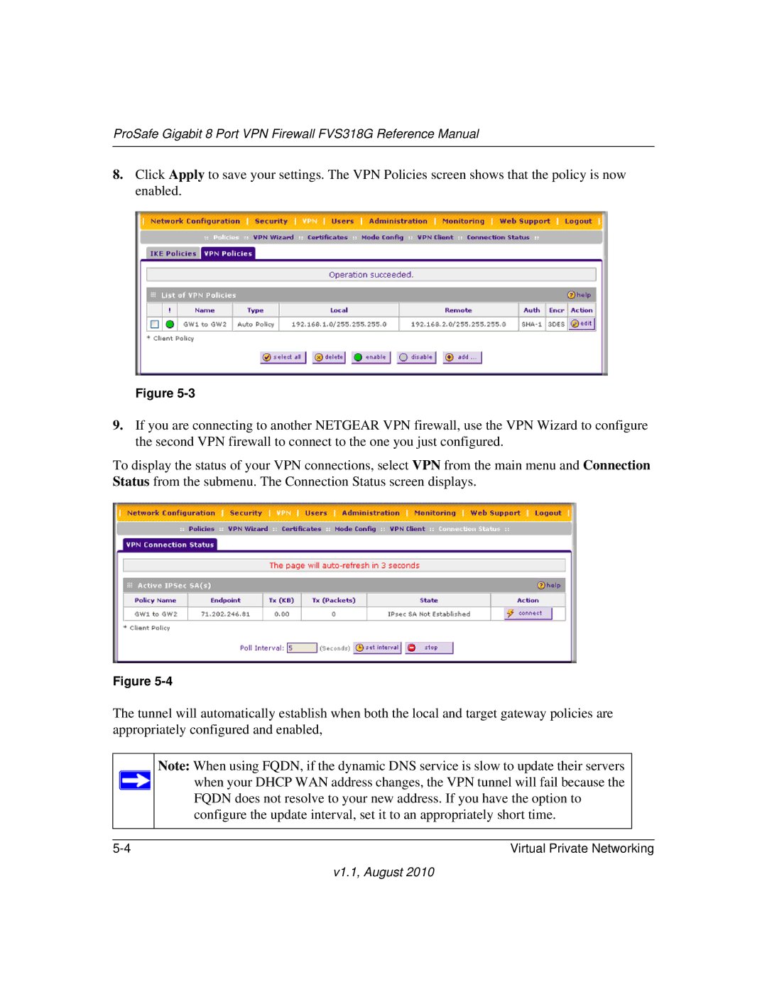 NETGEAR manual ProSafe Gigabit 8 Port VPN Firewall FVS318G Reference Manual 