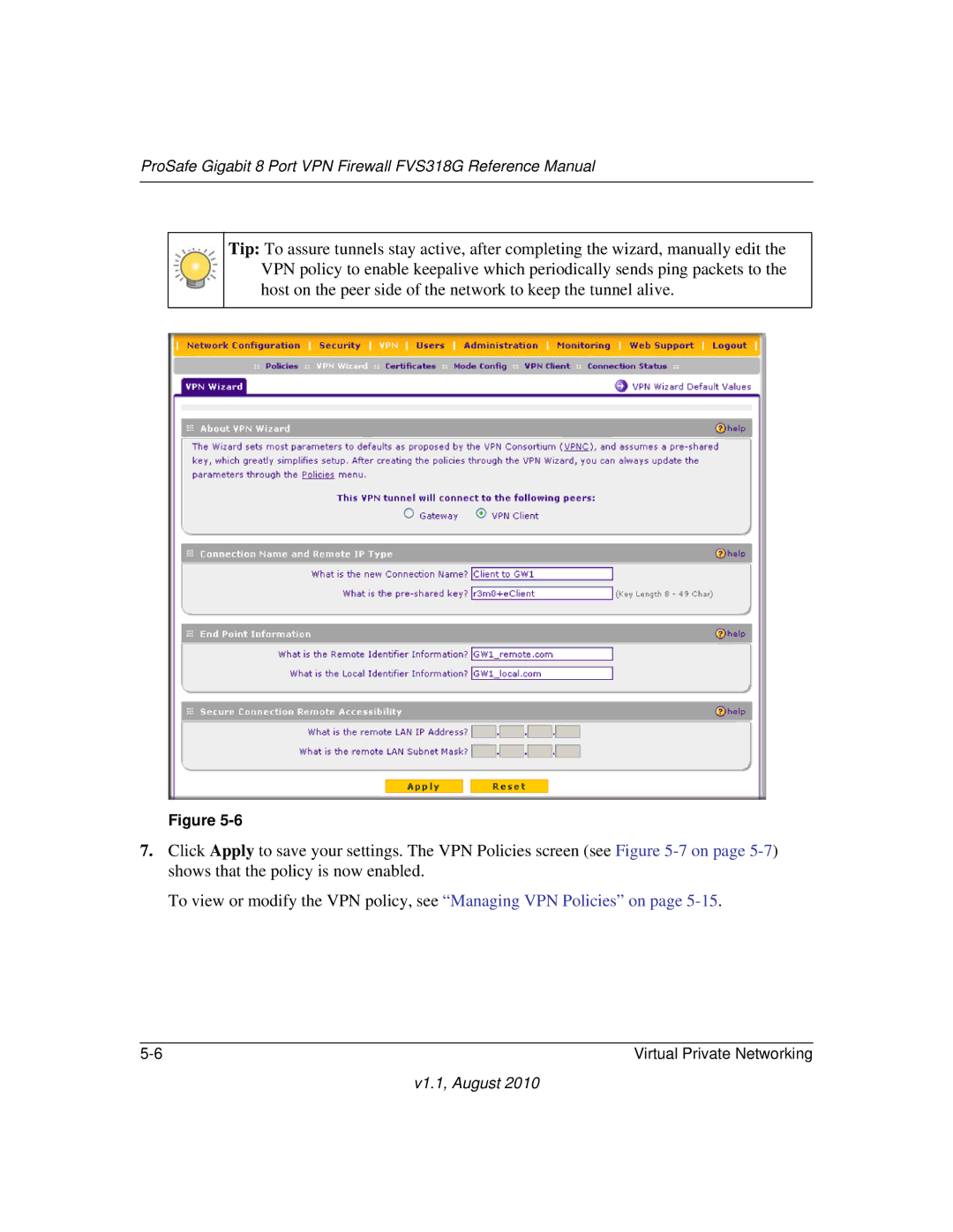 NETGEAR manual ProSafe Gigabit 8 Port VPN Firewall FVS318G Reference Manual 