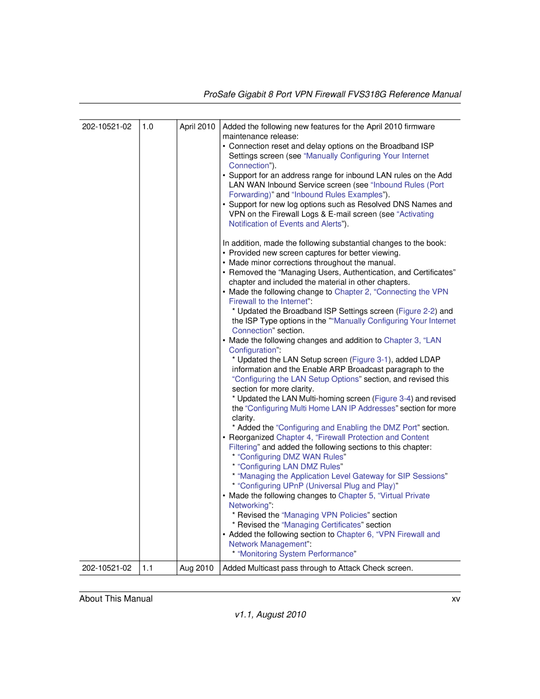 NETGEAR FVS318G manual Settings screen see Manually Configuring Your Internet 