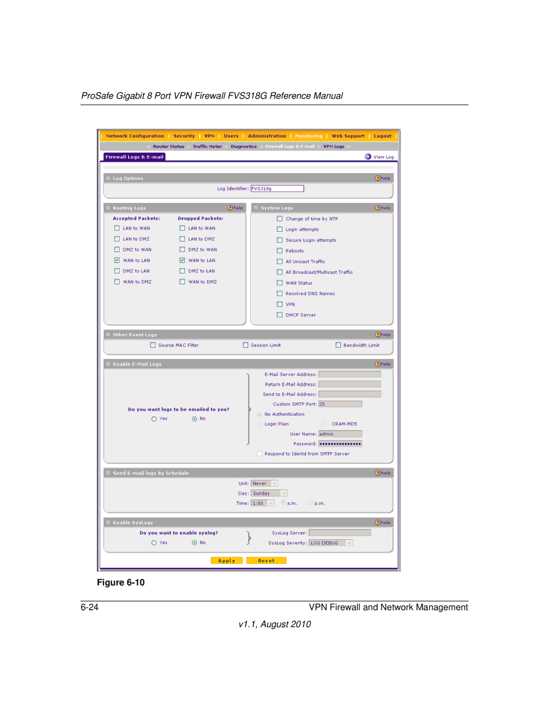 NETGEAR manual ProSafe Gigabit 8 Port VPN Firewall FVS318G Reference Manual 