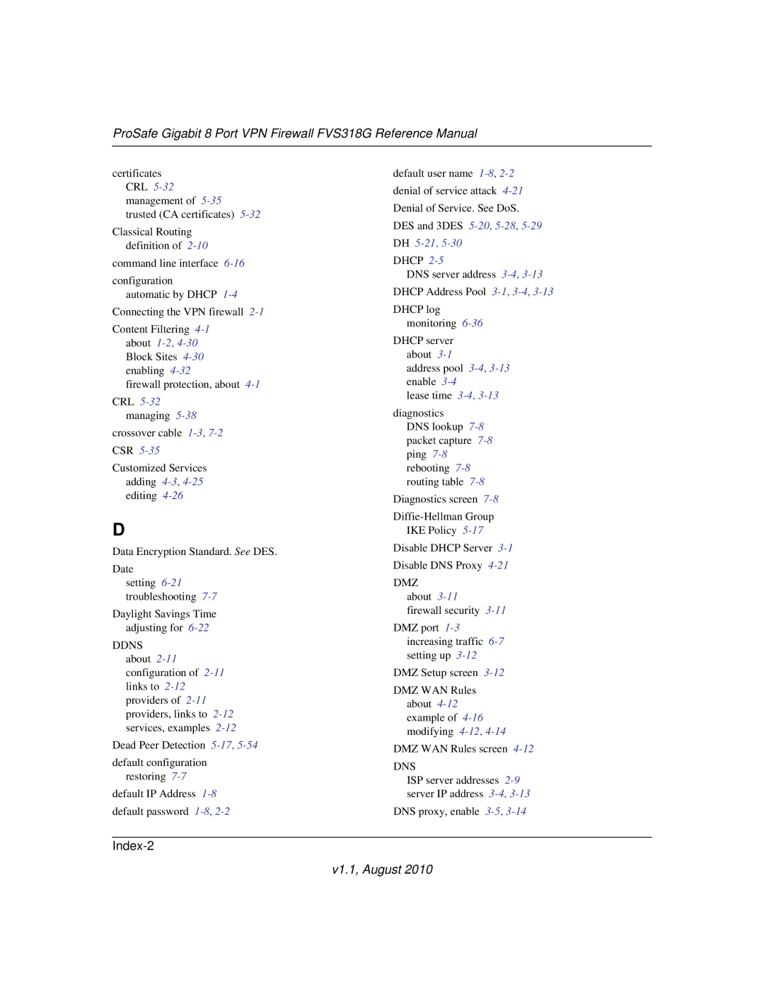 NETGEAR FVS318G manual Index-2 