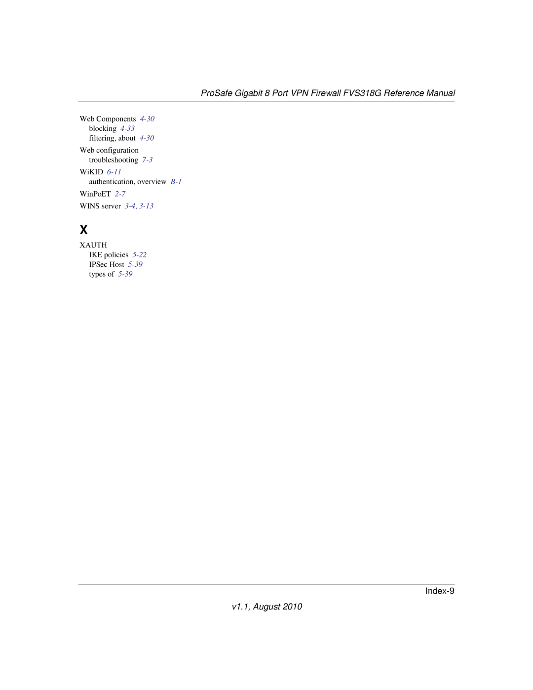 NETGEAR FVS318G manual Index-9 