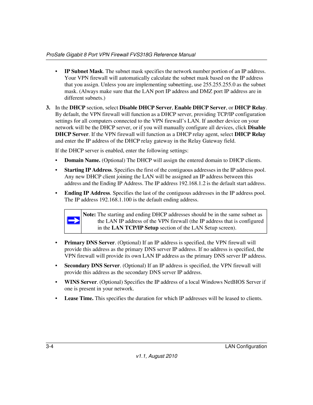 NETGEAR manual ProSafe Gigabit 8 Port VPN Firewall FVS318G Reference Manual 