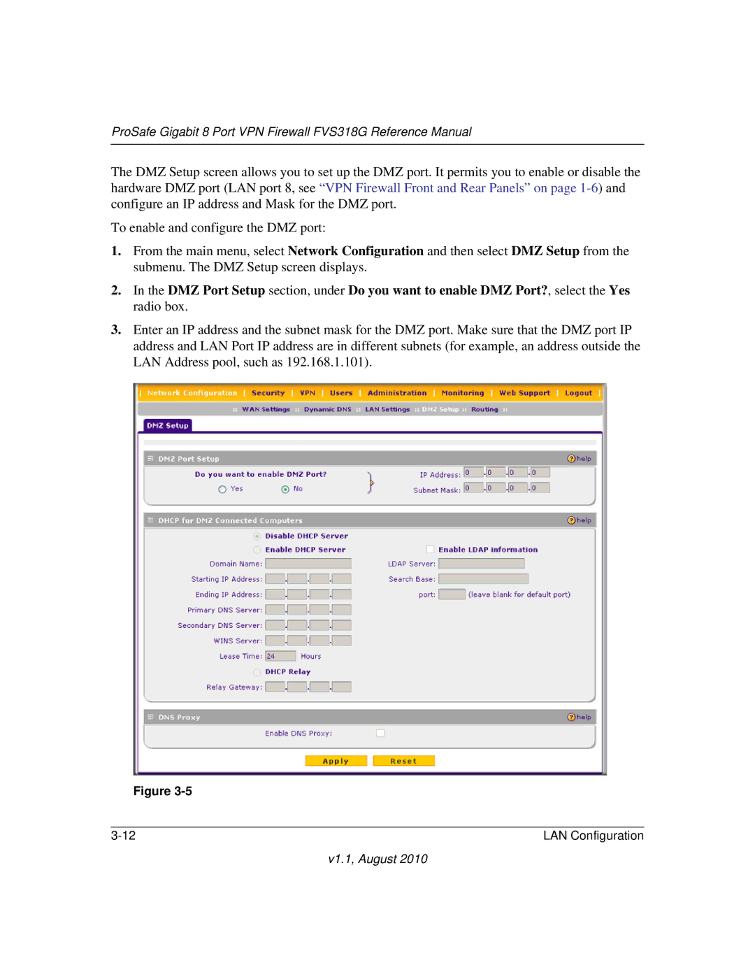 NETGEAR manual ProSafe Gigabit 8 Port VPN Firewall FVS318G Reference Manual 