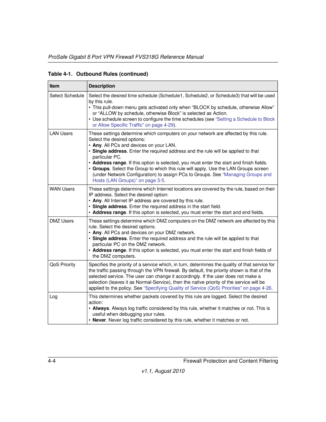 NETGEAR FVS318G manual Or Allow Specific Traffic on 