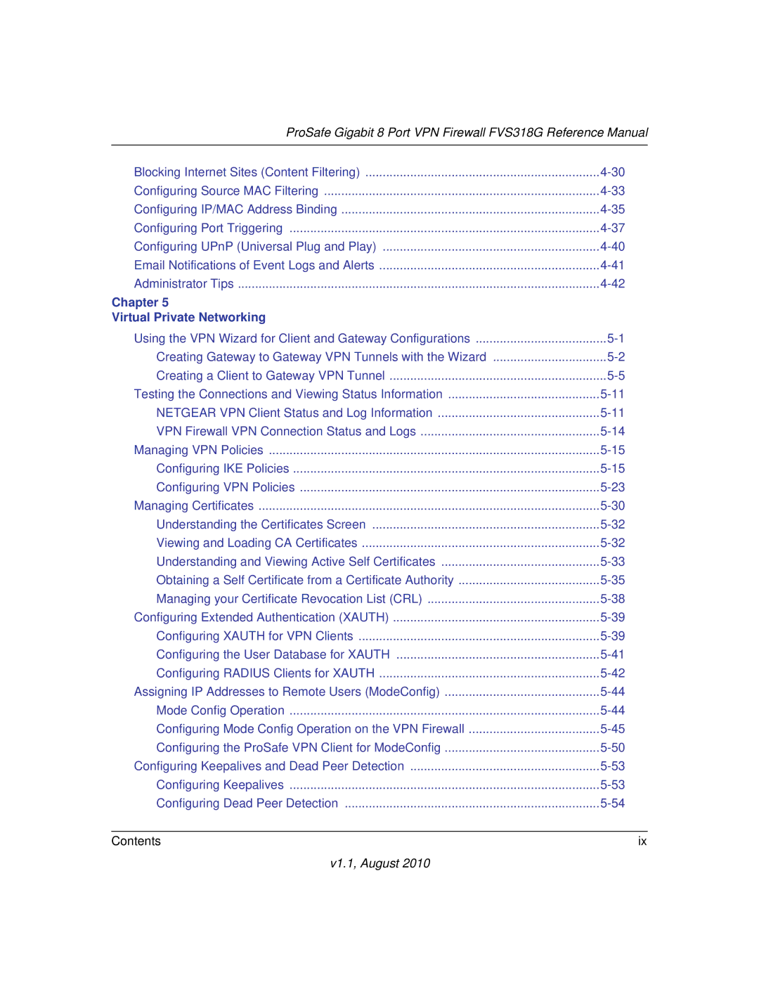 NETGEAR FVS318G manual Chapter Virtual Private Networking 