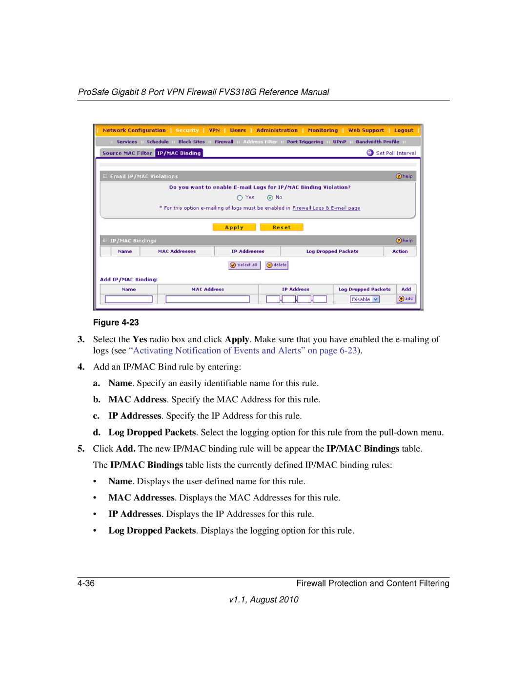 NETGEAR manual ProSafe Gigabit 8 Port VPN Firewall FVS318G Reference Manual 