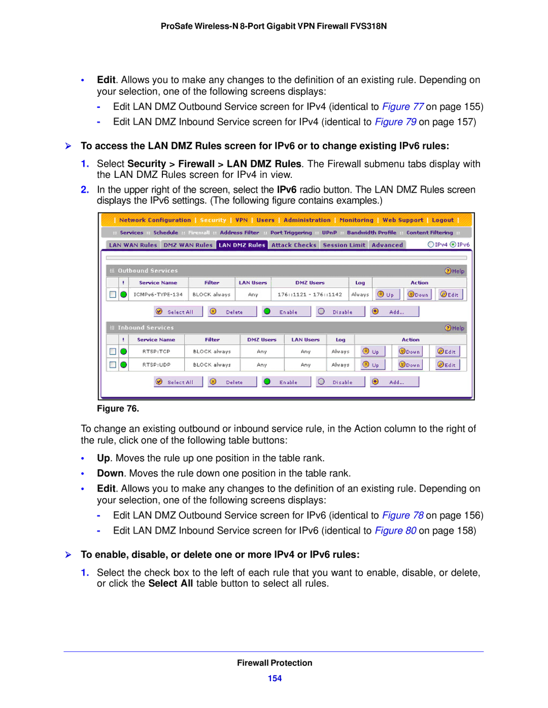 NETGEAR FVS318N manual 154 