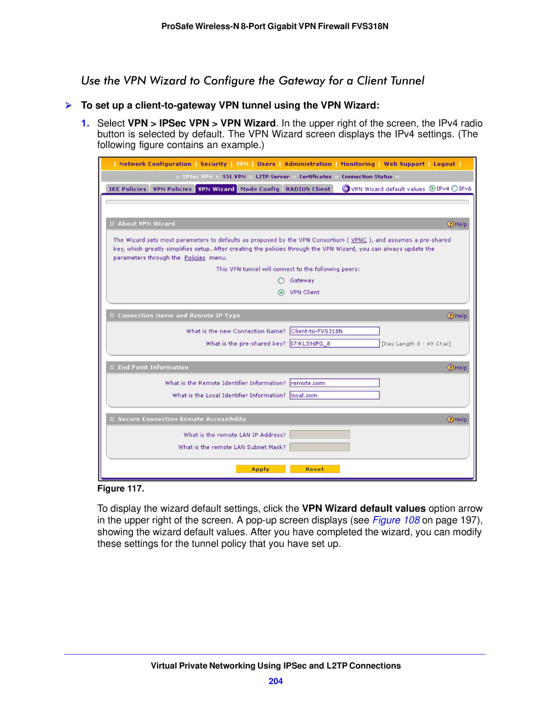 NETGEAR FVS318N manual 204 