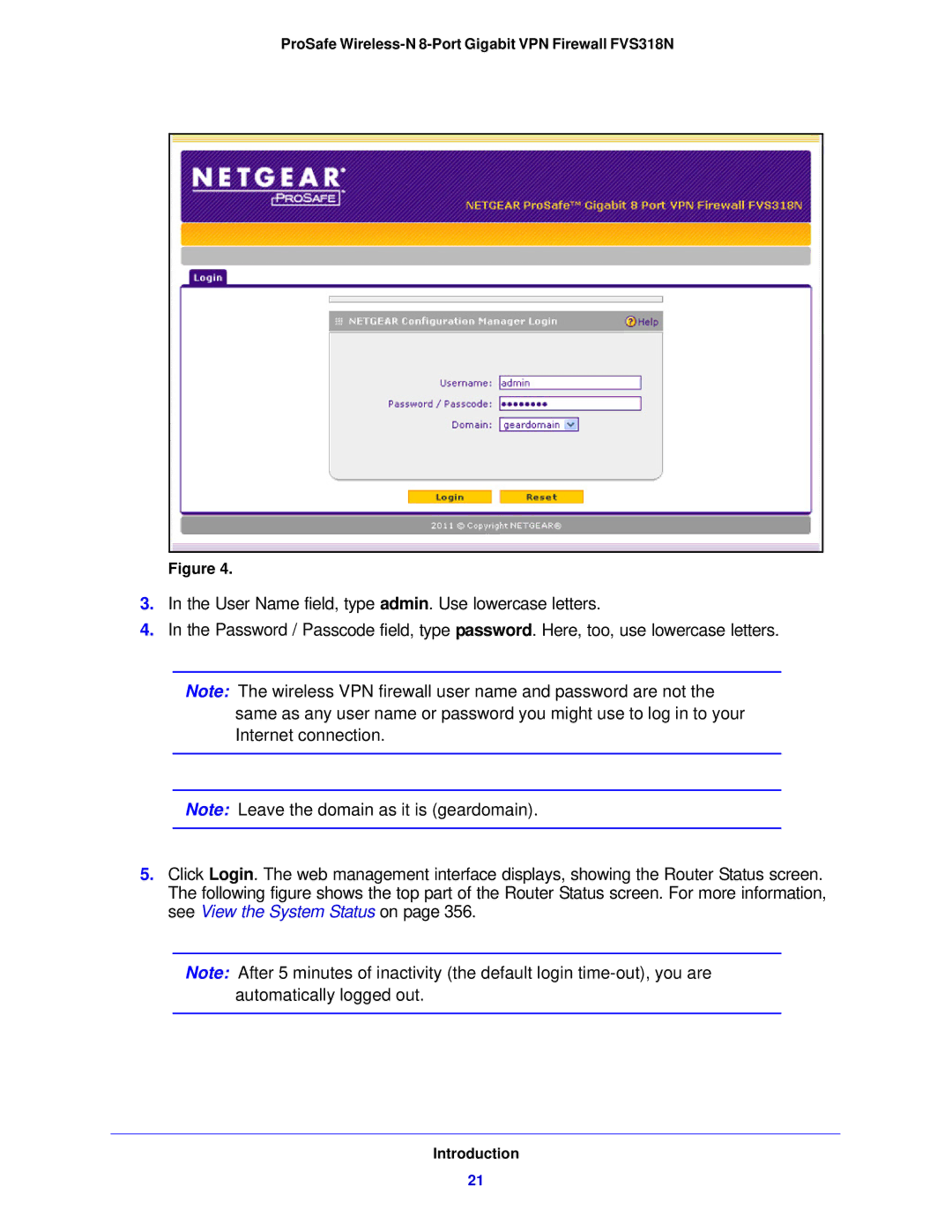 NETGEAR manual ProSafe Wireless-N 8-Port Gigabit VPN Firewall FVS318N 