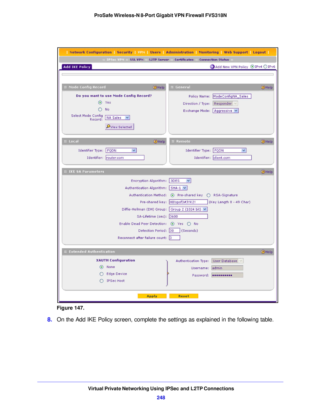 NETGEAR FVS318N manual 248 