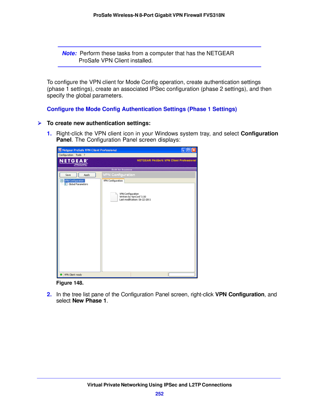 NETGEAR manual ProSafe Wireless-N 8-Port Gigabit VPN Firewall FVS318N, 252 