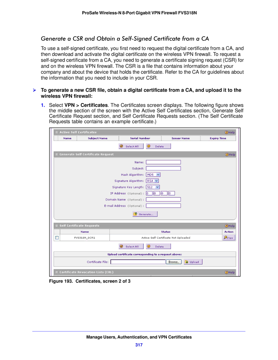 NETGEAR FVS318N manual 317 